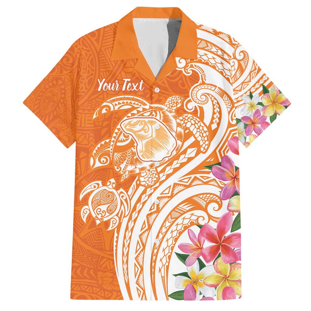 Aloha Lanai Island Personalized Family Matching Off Shoulder Short Dress and Hawaiian Shirt Orange Dreamy Turtle LT7 Dad's Shirt - Short Sleeve Orange - Polynesian Pride
