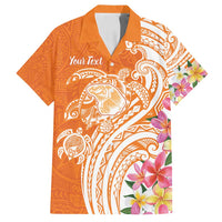 Aloha Lanai Island Personalized Family Matching Off Shoulder Short Dress and Hawaiian Shirt Orange Dreamy Turtle LT7 Dad's Shirt - Short Sleeve Orange - Polynesian Pride