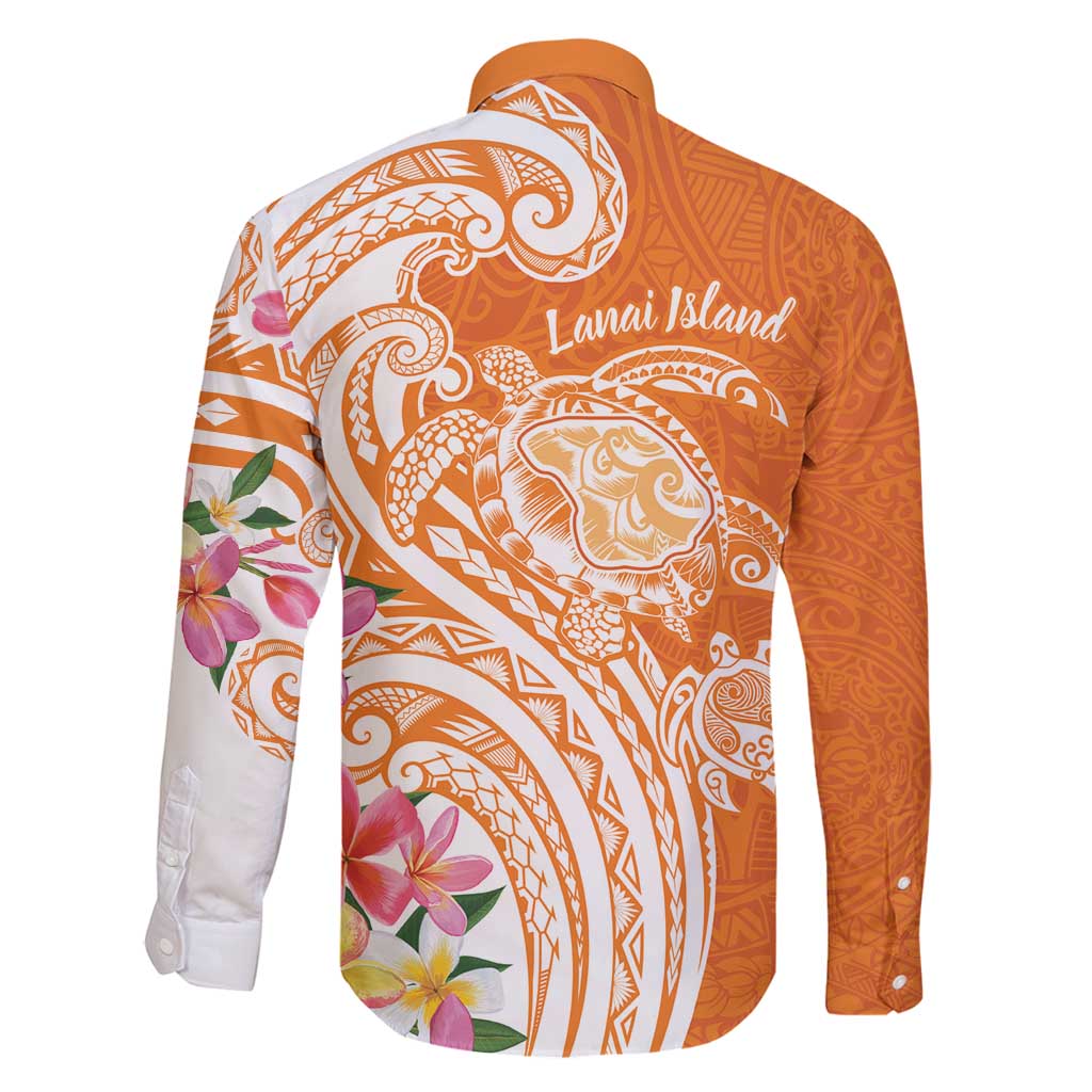 Aloha Lanai Island Personalized Family Matching Summer Maxi Dress and Hawaiian Shirt Orange Dreamy Turtle LT7 - Polynesian Pride