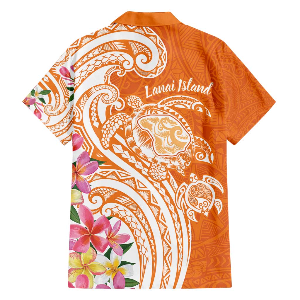 Aloha Lanai Island Personalized Family Matching Tank Maxi Dress and Hawaiian Shirt Orange Dreamy Turtle LT7 - Polynesian Pride