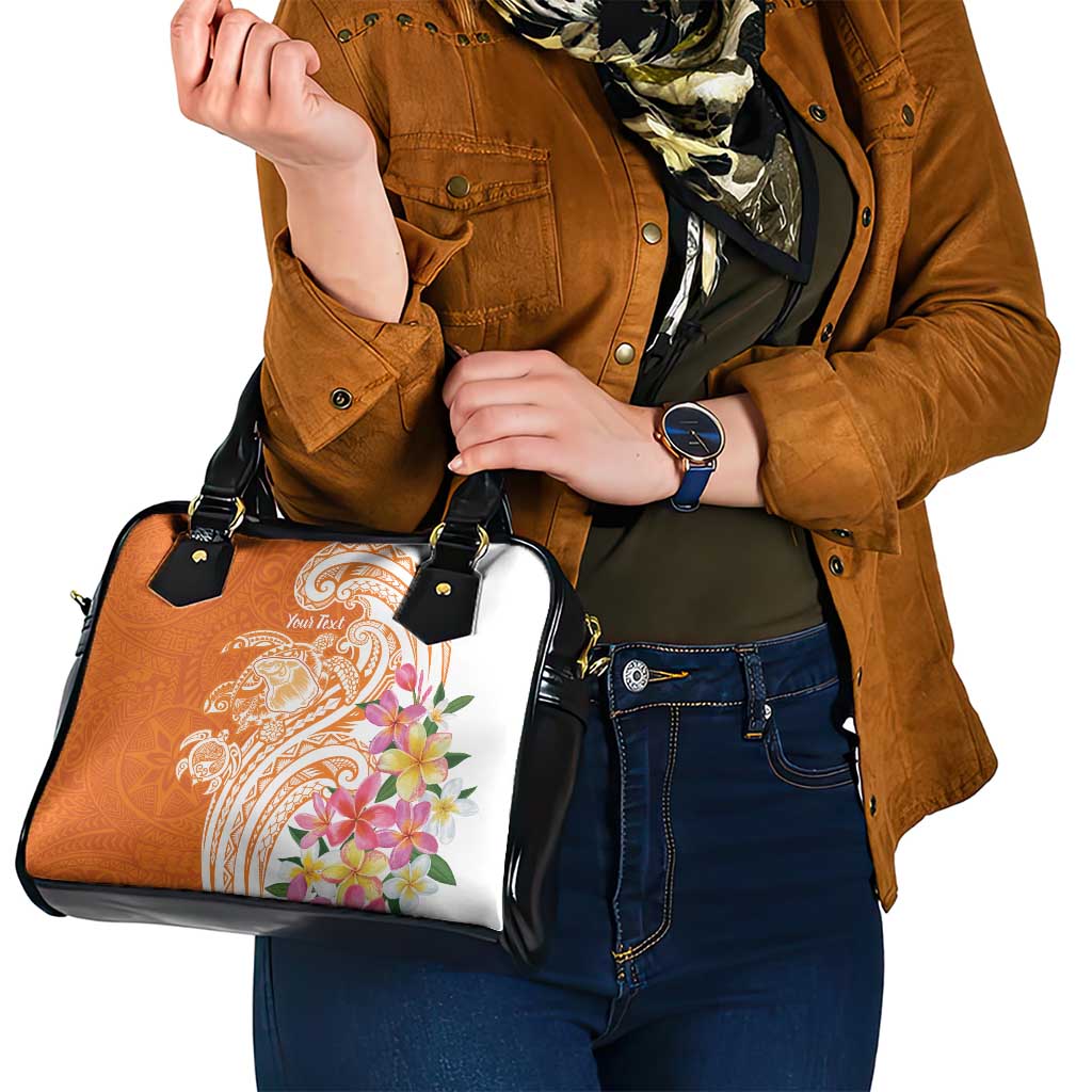 Aloha Lanai Island Personalized Shoulder Handbag Orange Dreamy Turtle