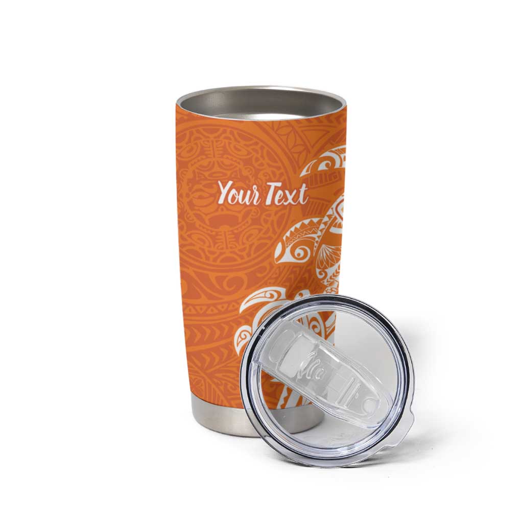 Aloha Lanai Island Personalized Tumbler Cup Orange Dreamy Turtle
