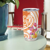 Aloha Lanai Island Personalized Tumbler Cup Orange Dreamy Turtle
