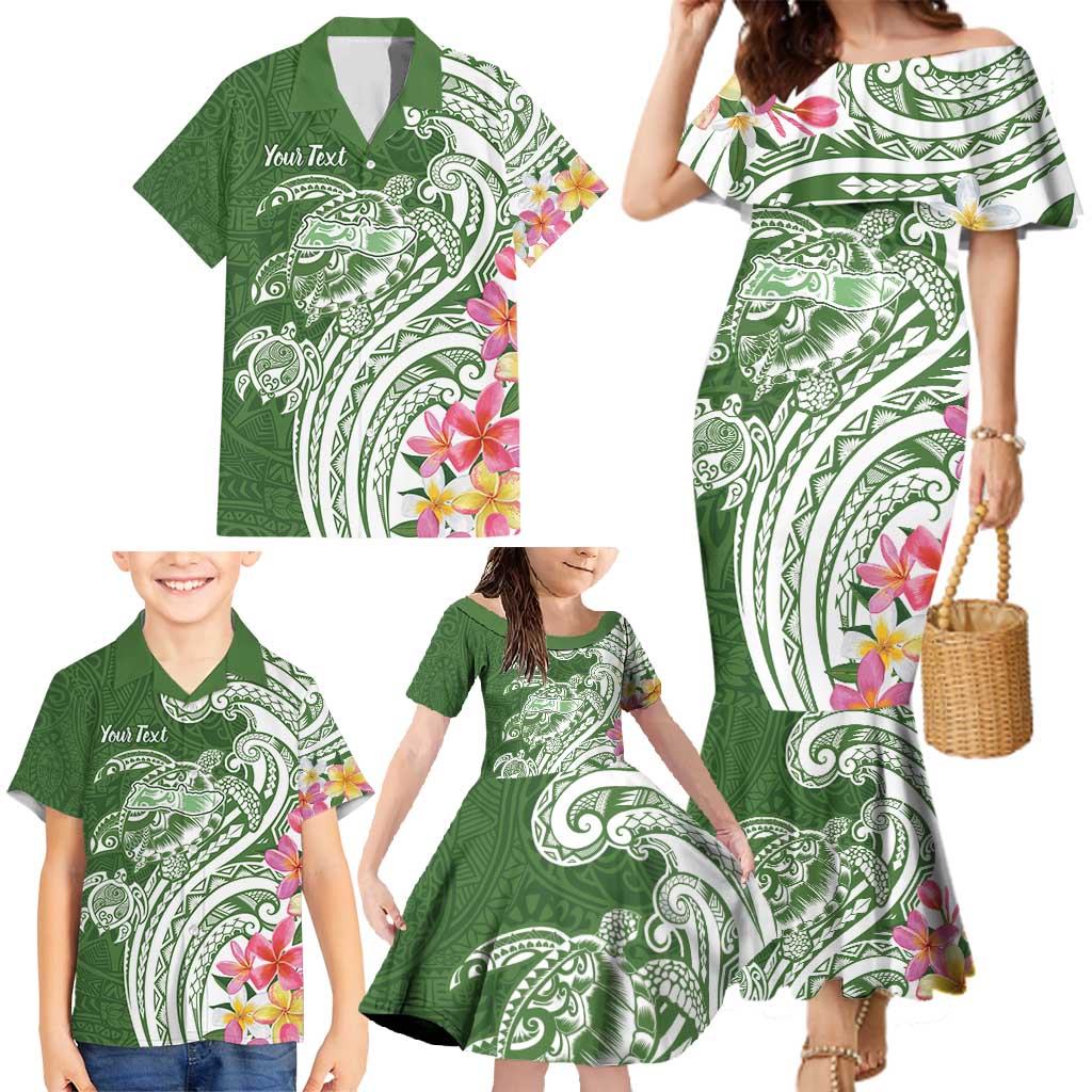 Aloha Molokai Island Personalized Family Matching Mermaid Dress and Hawaiian Shirt Sage Dreamy Turtle LT7 - Polynesian Pride