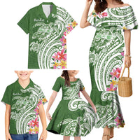 Aloha Molokai Island Personalized Family Matching Mermaid Dress and Hawaiian Shirt Sage Dreamy Turtle LT7 - Polynesian Pride