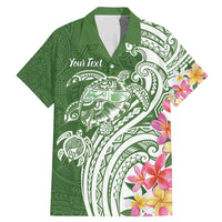 Aloha Molokai Island Personalized Family Matching Mermaid Dress and Hawaiian Shirt Sage Dreamy Turtle LT7 Dad's Shirt - Short Sleeve Sage Green - Polynesian Pride