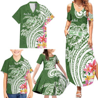 Aloha Molokai Island Personalized Family Matching Summer Maxi Dress and Hawaiian Shirt Sage Dreamy Turtle LT7 - Polynesian Pride