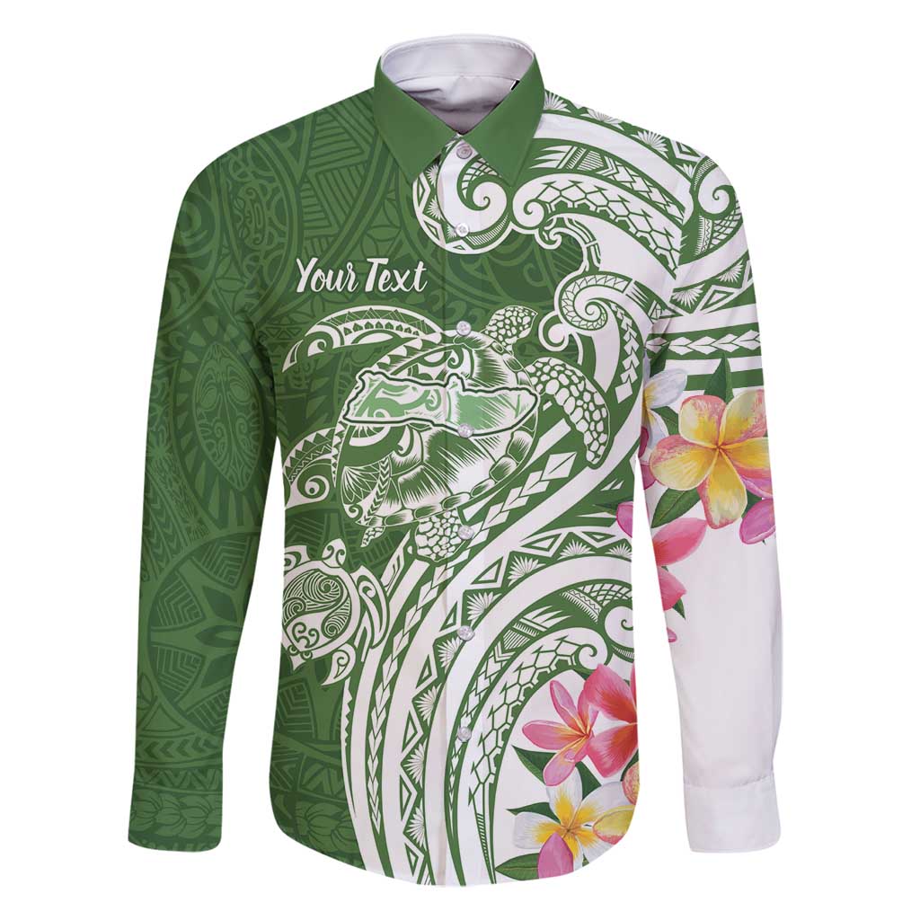 Aloha Molokai Island Personalized Family Matching Summer Maxi Dress and Hawaiian Shirt Sage Dreamy Turtle LT7 Dad's Shirt - Long Sleeve Sage Green - Polynesian Pride