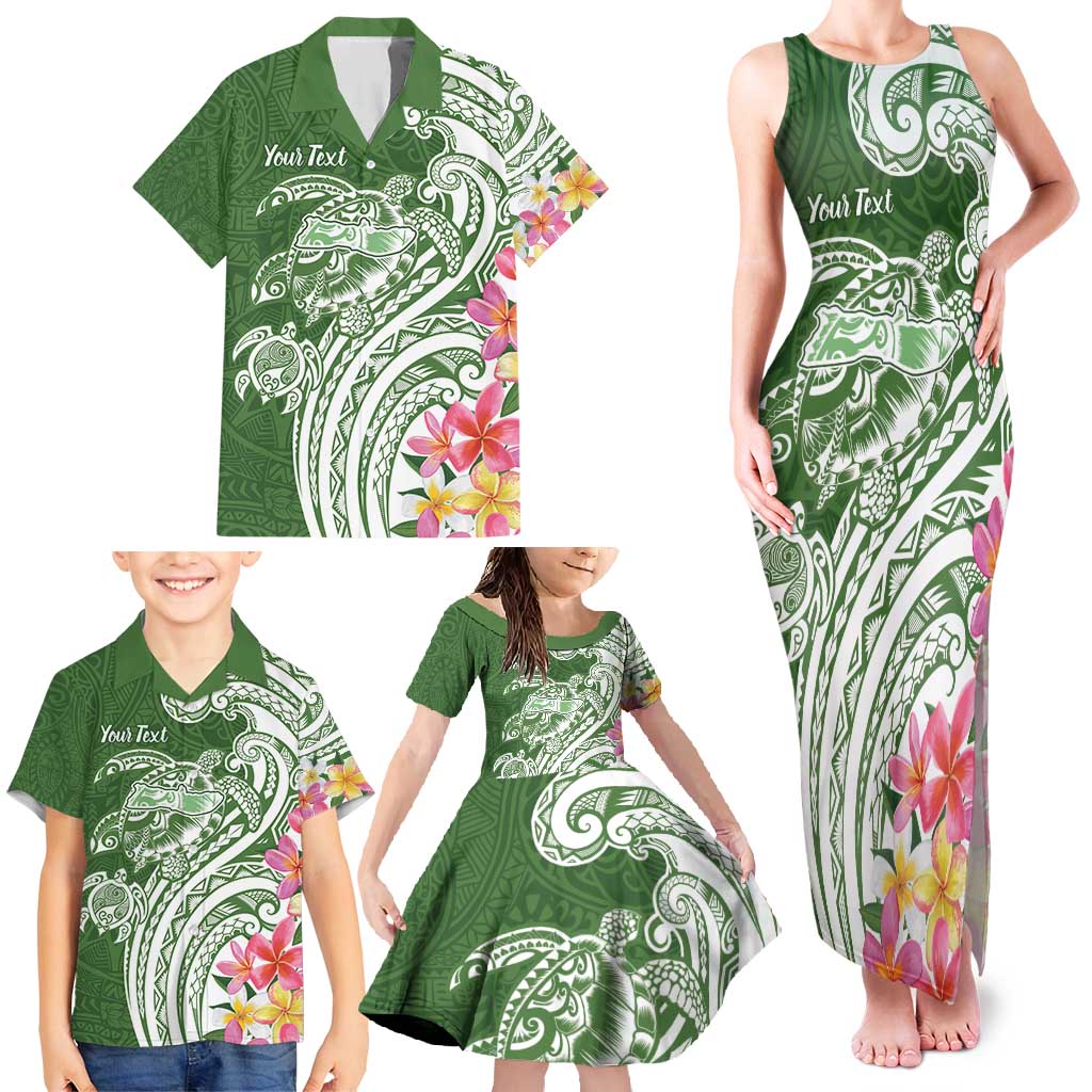 Aloha Molokai Island Personalized Family Matching Tank Maxi Dress and Hawaiian Shirt Sage Dreamy Turtle LT7 - Polynesian Pride