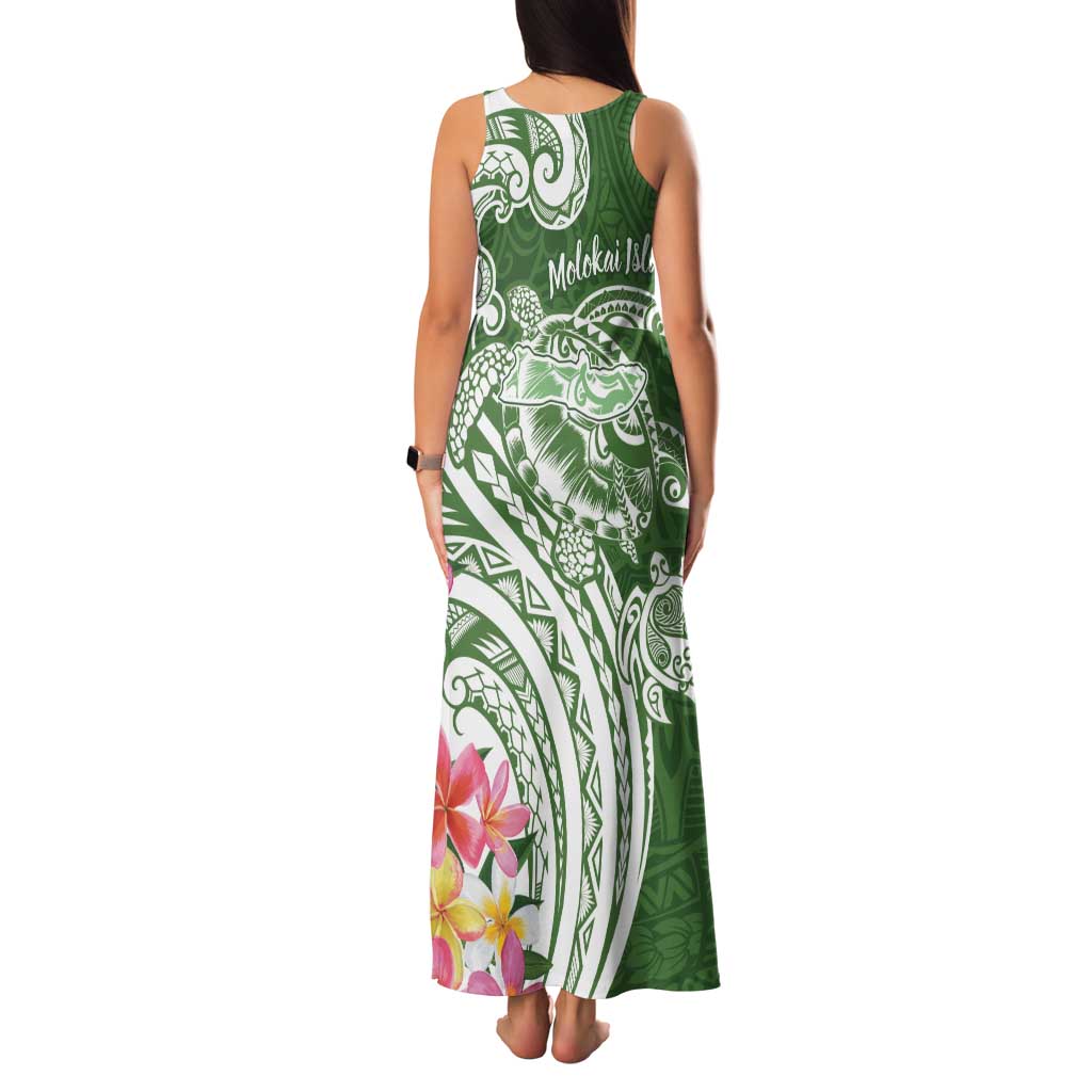 Aloha Molokai Island Personalized Family Matching Tank Maxi Dress and Hawaiian Shirt Sage Dreamy Turtle LT7 - Polynesian Pride