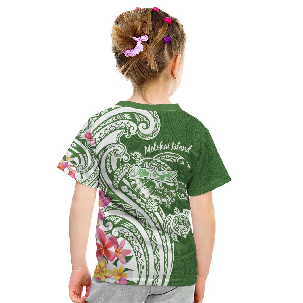 Aloha Molokai Island Personalized Kid T Shirt Sage Dreamy Turtle LT7 - Polynesian Pride