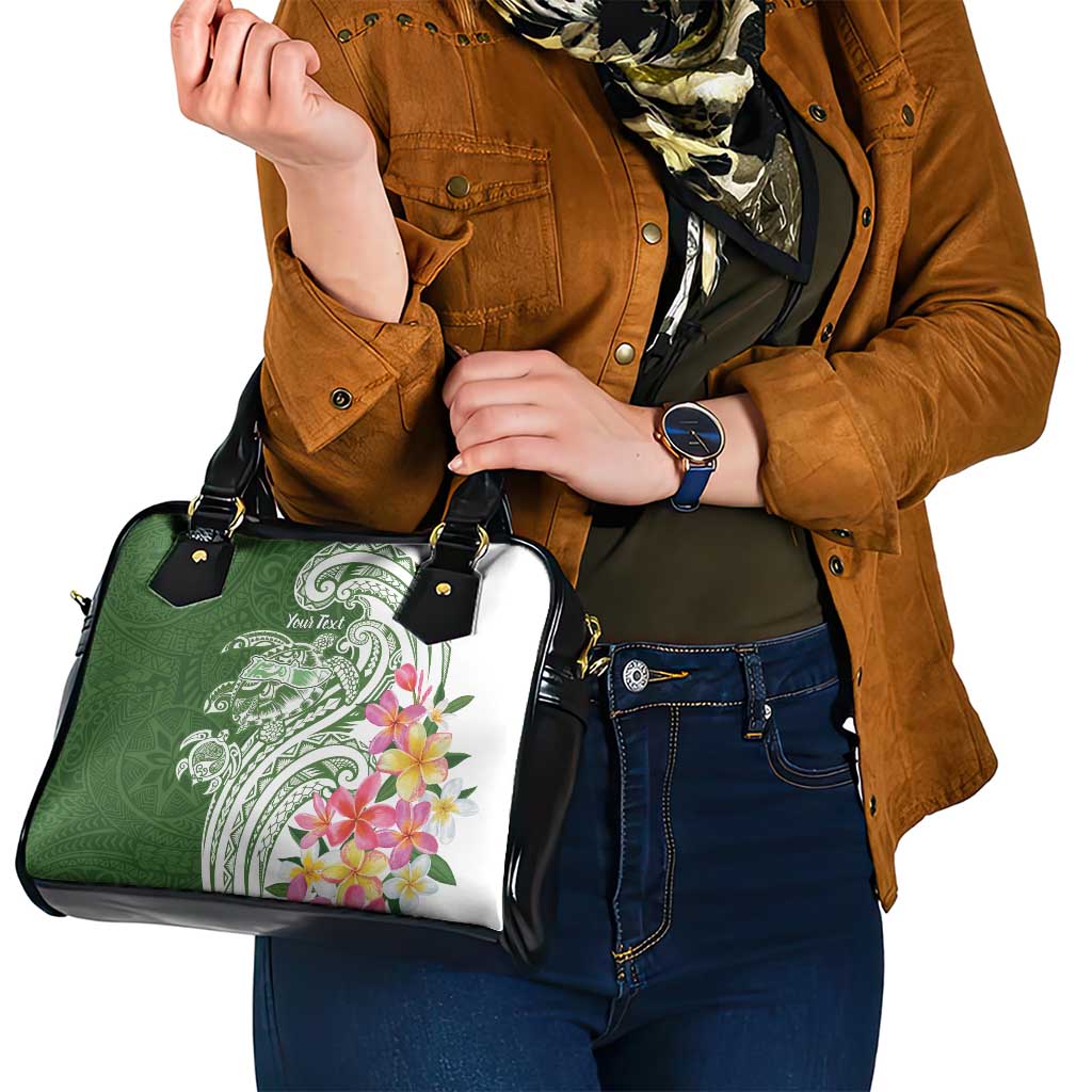 Aloha Molokai Island Personalized Shoulder Handbag Sage Dreamy Turtle