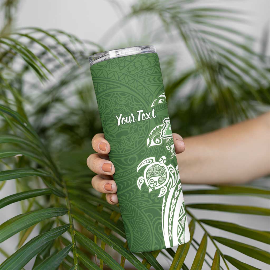 Aloha Molokai Island Personalized Skinny Tumbler Sage Dreamy Turtle