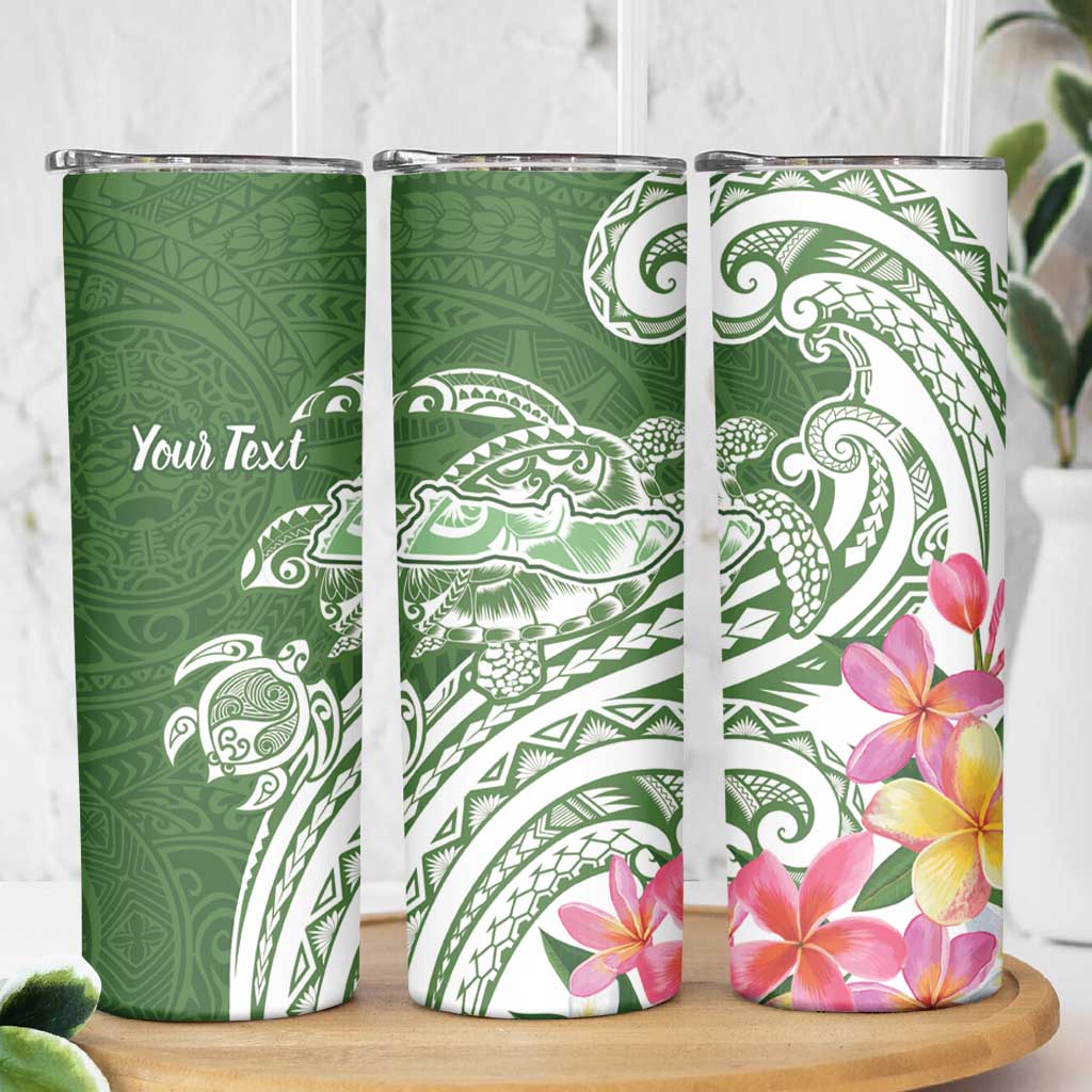 Aloha Molokai Island Personalized Skinny Tumbler Sage Dreamy Turtle