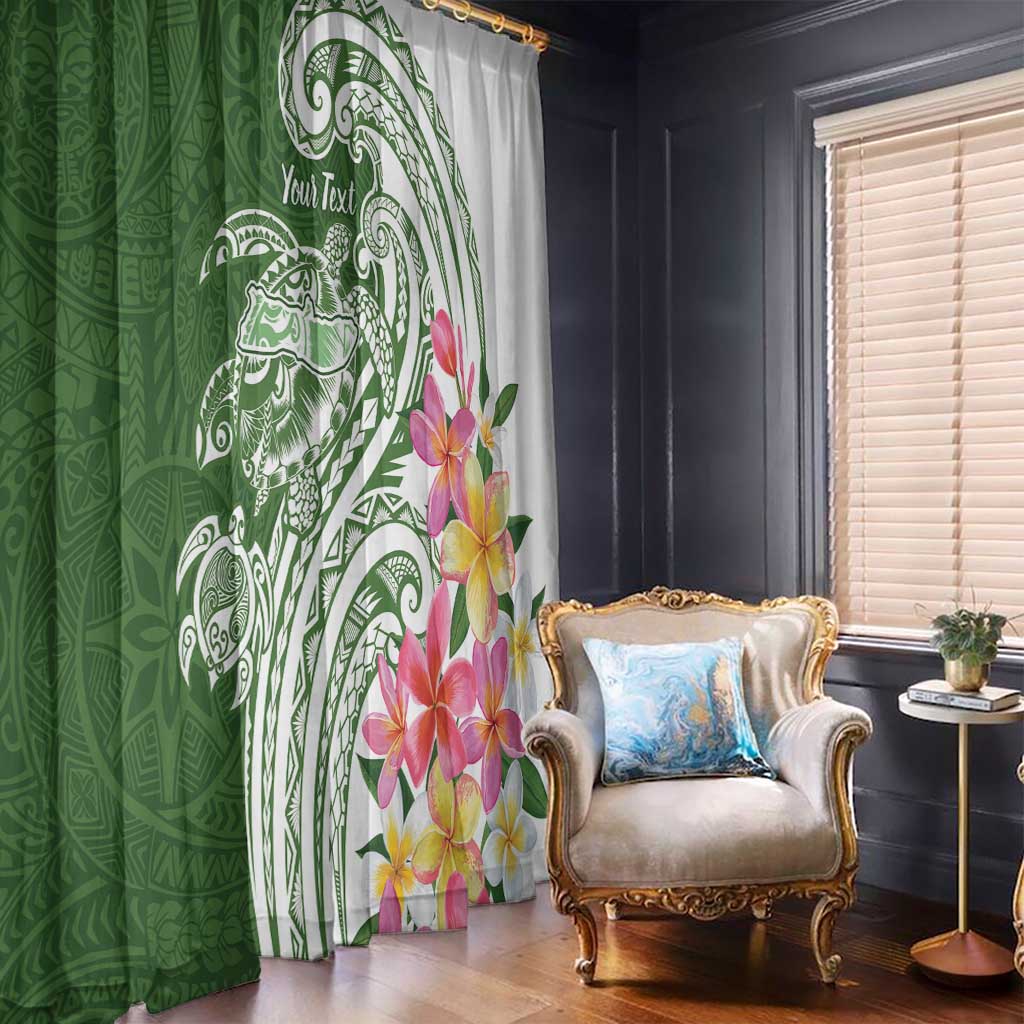 Aloha Molokai Island Personalized Window Curtain Sage Dreamy Turtle