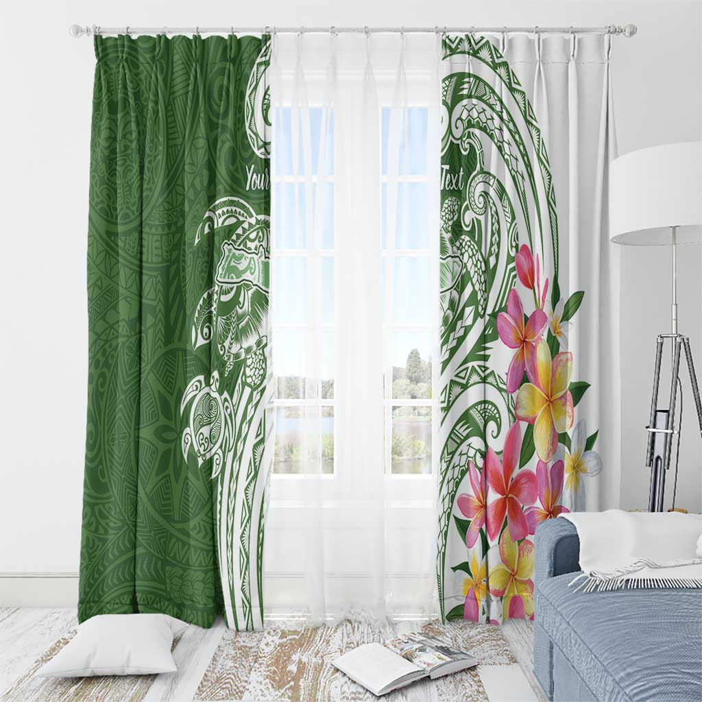 Aloha Molokai Island Personalized Window Curtain Sage Dreamy Turtle