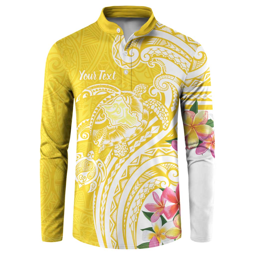 Aloha Oahu Island Personalized Button Sweatshirt Yellow Dreamy Turtle