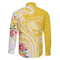 Aloha Oahu Island Personalized Family Matching Off Shoulder Maxi Dress and Hawaiian Shirt Yellow Dreamy Turtle LT7 - Polynesian Pride