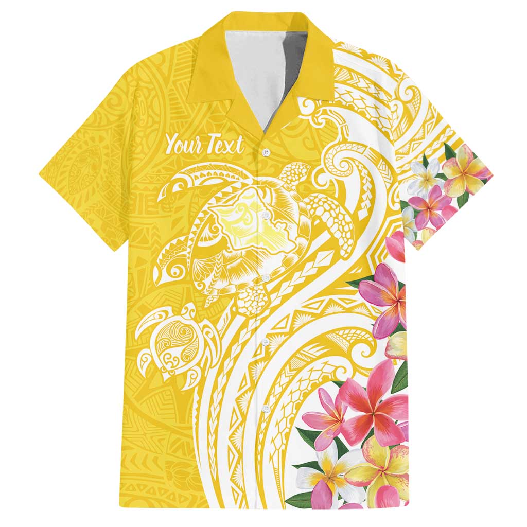 Aloha Oahu Island Personalized Family Matching Off Shoulder Short Dress and Hawaiian Shirt Yellow Dreamy Turtle LT7 Dad's Shirt - Short Sleeve Yellow - Polynesian Pride
