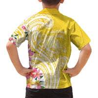 Aloha Oahu Island Personalized Kid Hawaiian Shirt Yellow Dreamy Turtle LT7 - Polynesian Pride