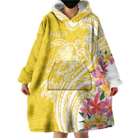 Aloha Oahu Island Personalized Wearable Blanket Hoodie Yellow Dreamy Turtle LT7 - Polynesian Pride