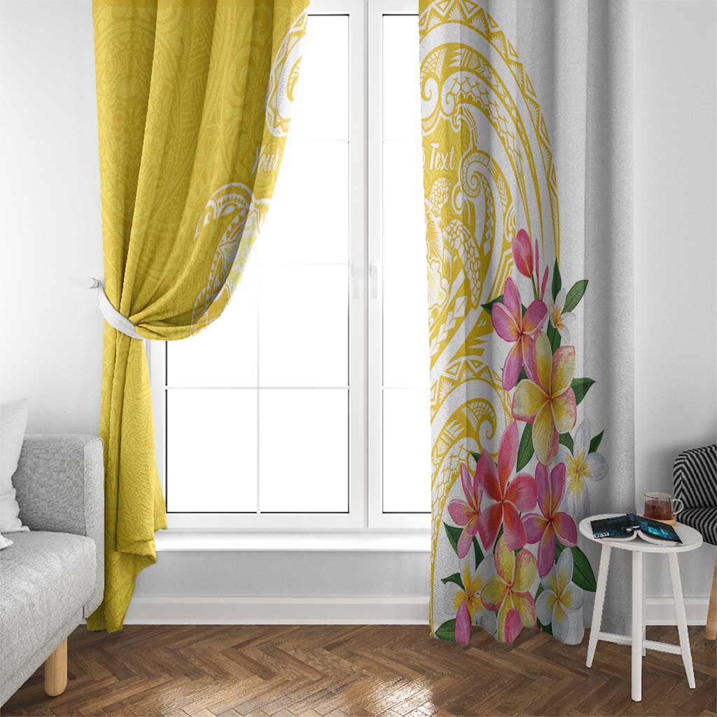 Aloha Oahu Island Personalized Window Curtain Yellow Dreamy Turtle