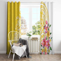 Aloha Oahu Island Personalized Window Curtain Yellow Dreamy Turtle