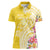 Aloha Oahu Island Personalized Women Polo Shirt Yellow Dreamy Turtle
