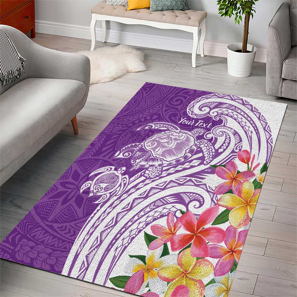 Aloha Kauai Island Personalized Area Rug Lilac Dreamy Turtle