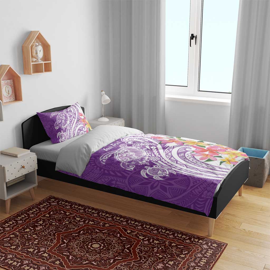 Aloha Kauai Island Personalized Bedding Set Lilac Dreamy Turtle