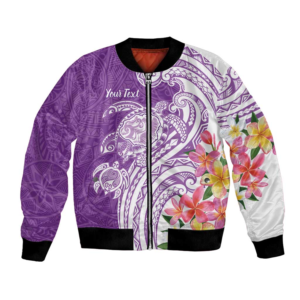 Aloha Kauai Island Personalized Bomber Jacket Lilac Dreamy Turtle LT7 Unisex Lilac - Polynesian Pride