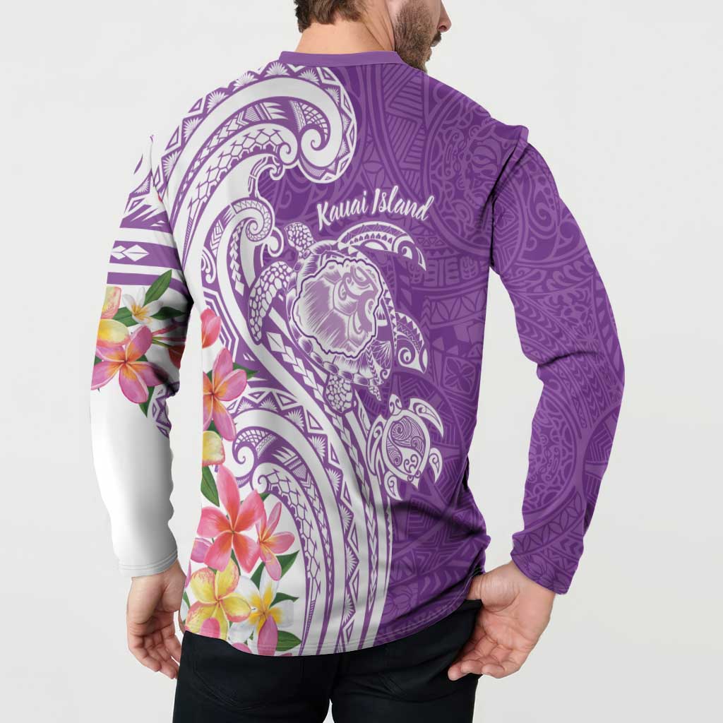 Aloha Kauai Island Personalized Button Sweatshirt Lilac Dreamy Turtle