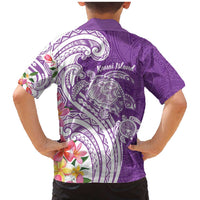 Aloha Kauai Island Personalized Family Matching Mermaid Dress and Hawaiian Shirt Lilac Dreamy Turtle LT7 - Polynesian Pride