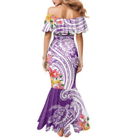 Aloha Kauai Island Personalized Family Matching Mermaid Dress and Hawaiian Shirt Lilac Dreamy Turtle LT7 - Polynesian Pride