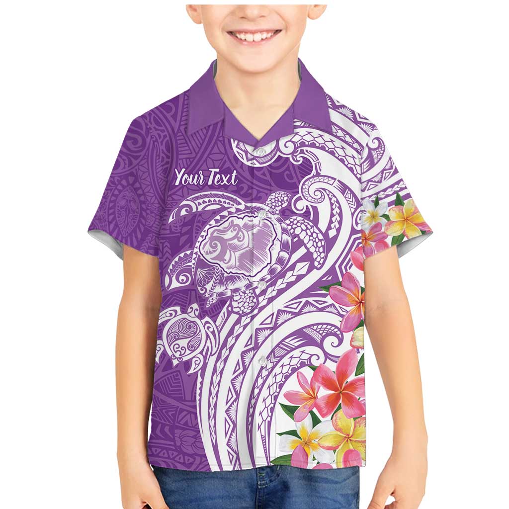 Aloha Kauai Island Personalized Family Matching Mermaid Dress and Hawaiian Shirt Lilac Dreamy Turtle LT7 Son's Shirt Lilac - Polynesian Pride
