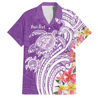 Aloha Kauai Island Personalized Family Matching Off The Shoulder Long Sleeve Dress and Hawaiian Shirt Lilac Dreamy Turtle LT7 Dad's Shirt - Short Sleeve Lilac - Polynesian Pride
