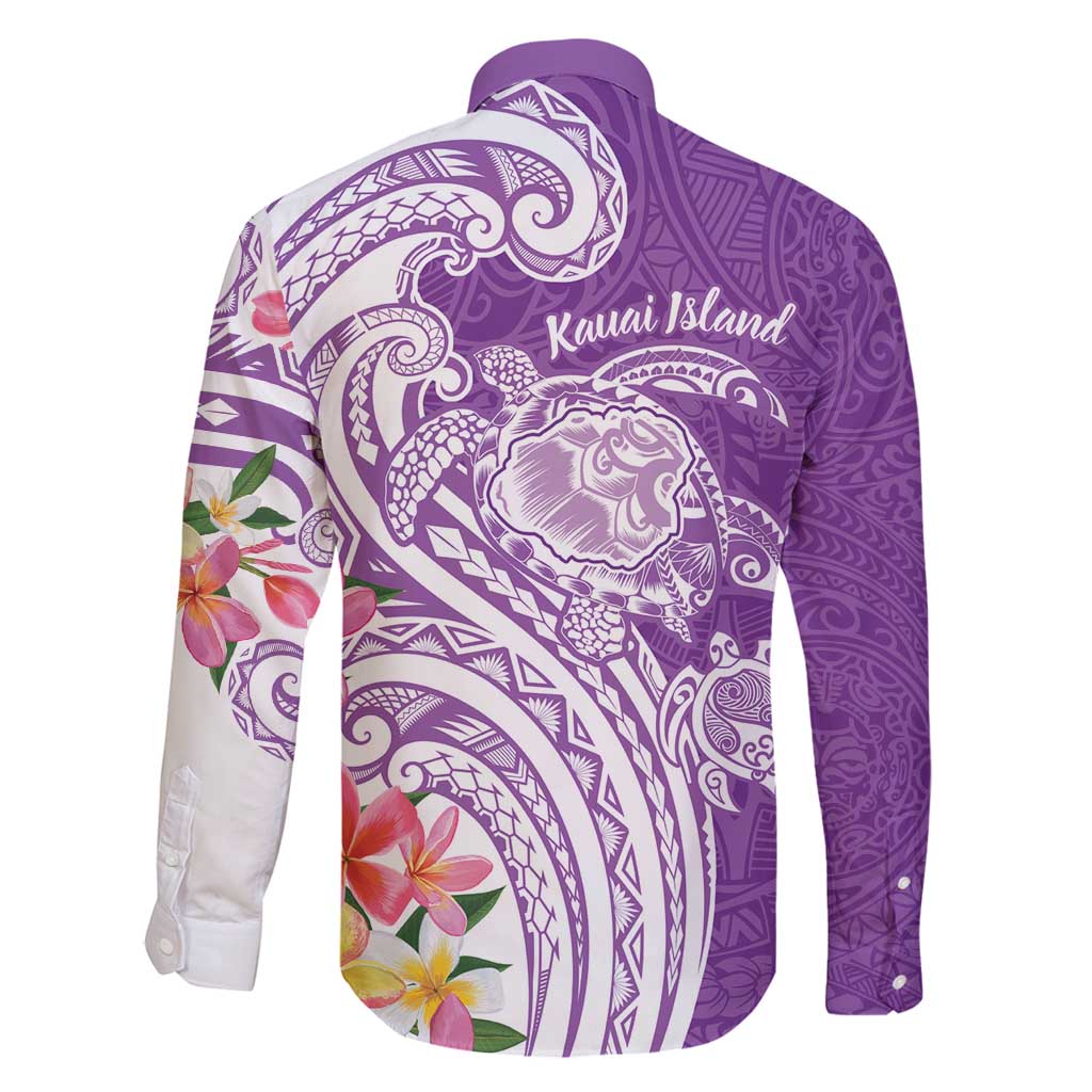 Aloha Kauai Island Personalized Family Matching Off Shoulder Maxi Dress and Hawaiian Shirt Lilac Dreamy Turtle LT7 - Polynesian Pride