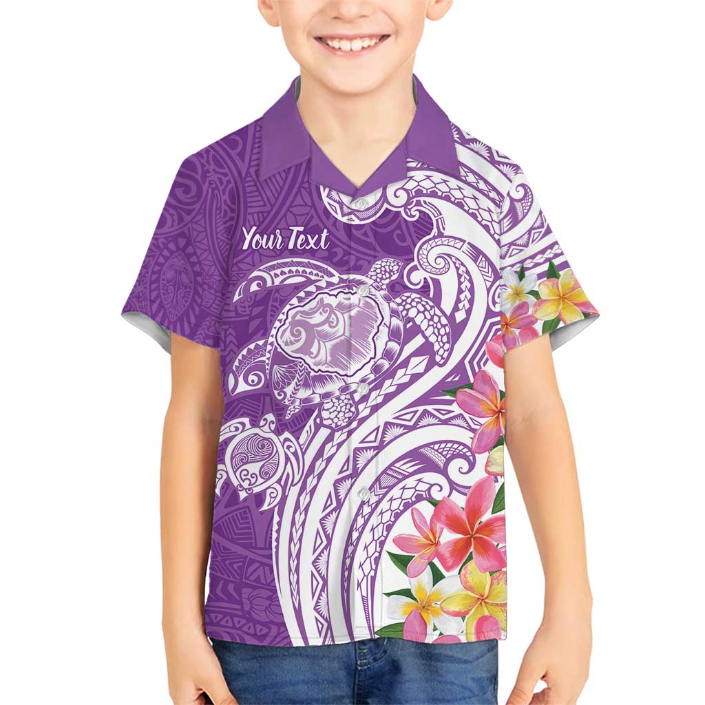 Aloha Kauai Island Personalized Family Matching Off Shoulder Short Dress and Hawaiian Shirt Lilac Dreamy Turtle LT7 Son's Shirt Lilac - Polynesian Pride