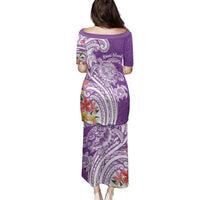 Aloha Kauai Island Personalized Family Matching Puletasi and Hawaiian Shirt Lilac Dreamy Turtle LT7 - Polynesian Pride