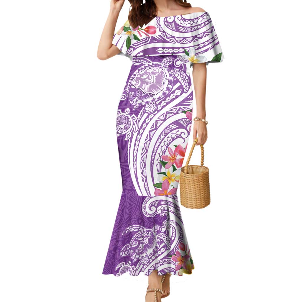 Aloha Kauai Island Personalized Mermaid Dress Lilac Dreamy Turtle