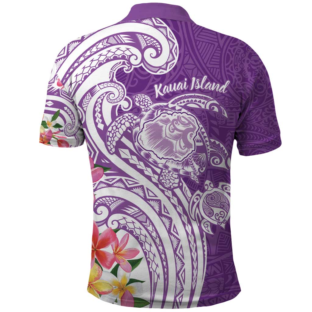 Aloha Kauai Island Personalized Polo Shirt Lilac Dreamy Turtle LT7 - Polynesian Pride