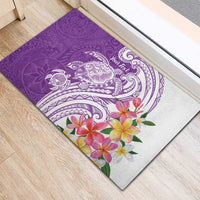 Aloha Kauai Island Personalized Rubber Doormat Lilac Dreamy Turtle