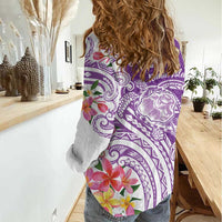 Aloha Kauai Island Personalized Women Casual Shirt Lilac Dreamy Turtle
