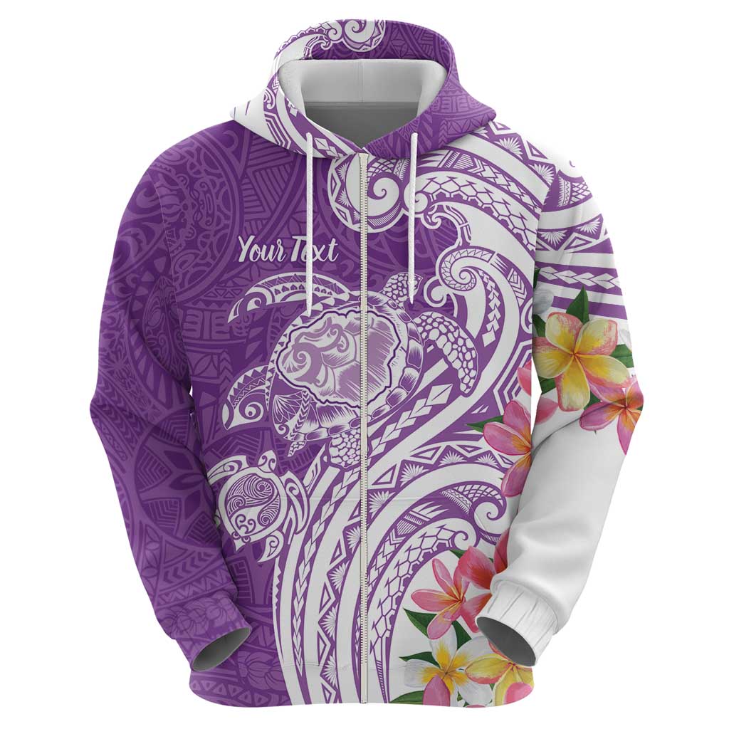 Aloha Kauai Island Personalized Zip Hoodie Lilac Dreamy Turtle LT7 - Polynesian Pride