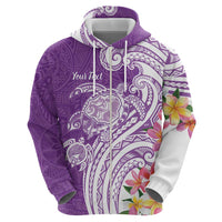 Aloha Kauai Island Personalized Zip Hoodie Lilac Dreamy Turtle LT7 - Polynesian Pride