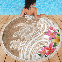 Aloha Ni’ihau Island Personalized Beach Blanket Beige Dreamy Turtle