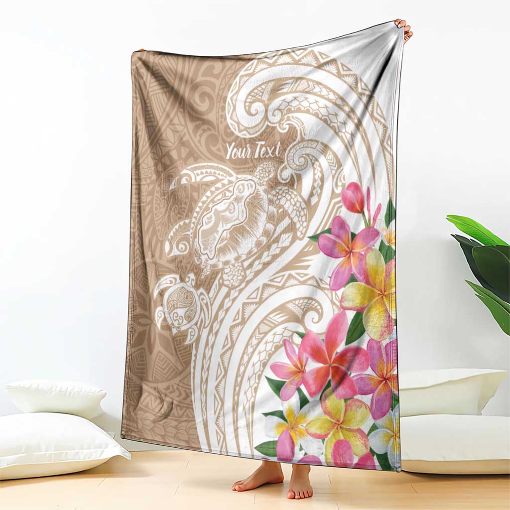 Aloha Ni’ihau Island Personalized Blanket Beige Dreamy Turtle