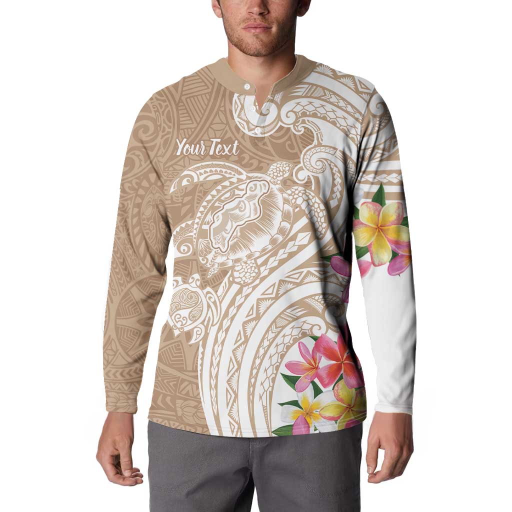 Aloha Ni’ihau Island Personalized Button Sweatshirt Beige Dreamy Turtle