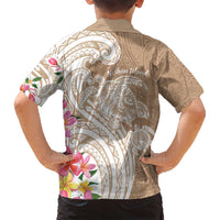 Aloha Niihau Island Personalized Family Matching Off Shoulder Maxi Dress and Hawaiian Shirt Beige Dreamy Turtle LT7 - Polynesian Pride