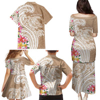 Aloha Niihau Island Personalized Family Matching Puletasi and Hawaiian Shirt Beige Dreamy Turtle LT7 - Polynesian Pride